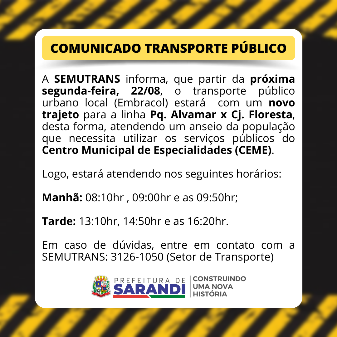 Comunicado Transporte Público